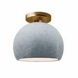 Radiance 1 Light Small Globe Concrete Semi Flush Mount by Justice Design - CER-6350-CON