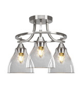 Paramount 3 Light 13 Inch Tall Steel Semi Flush Mount by Toltec - P3_3417_SF13
