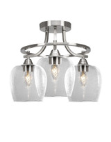 Paramount 3 Light 13 Inch Length Steel Semi Flush Mount by Toltec - P3_3417_SF13155