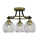 Paramount 3 Light 12.25 Inch Tall Semi Flush Mount by Toltec - P3_3417_SF155