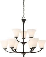 Fawn 9 Light 30 Inch Wide Semi Flush Mount by Nuvo - 60-609