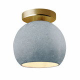Radiance 1 Light Medium Globe Concrete Semi Flush Mount by Justice Design - CER-6353-CONC