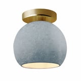 Radiance 1 Light Medium Globe Concrete Semi Flush Mount by Justice Design - CER-6353-CONC
