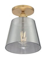 Motif 1 Light 7.25 Inch Wide Smoked Glass Flush Mount by Nuvo - 60-73-7SF-G