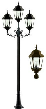Three Light 26W Post Mount by Dabmar - GM2307