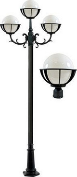 124.25 Inch 48W 3 Led Globe Post Mount by Dabmar - GM2630B