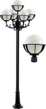 125.25 Inch 45W 5 LED Globe Post Mount by Dabmar - GM2680-LED9