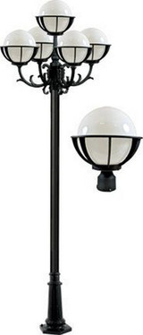124.25 Inch 80W 5 Led Globe Post Mount by Dabmar - GM268V