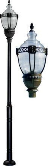 159 Inch 120W 1 LED Clear Top Acorn Post Mount by Dabmar - GM8030-LED120
