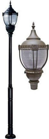 159 Inch 75W 1 LED Dark Top Acorn Post Mount by Dabmar - GM8050-LED75