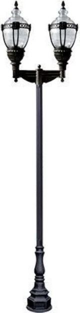 168 Inch 240W 2 LED Clear Top Decorative Base Acorn Post Mount by Dabmar - GM8940-LED120