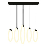 Hoops 5 LED Light Medium Chandelier by CWI - 1273P23