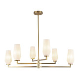 Krysta 6 Light Chandelier 12.38 Inch Tall and 35.13 Inch Wide by Alora - CH424135