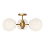 Nouveau 3 Light 25.88 Inch Wide Semi Flush Mount by Alora - SF505326