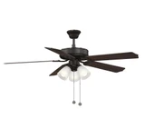 5 Blade Traditional Ceiling Fan with Light Kit 52 Inch Wide by Meridian - M2021
