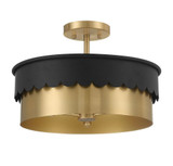 3 Light 16 Inch Wide Semi Flush Mount by Meridian - M60072