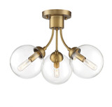 3 Light 16 Inch Wide Modern Semi Flush Mount by Meridian - M60060