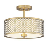 2 Light 13 Inch Wide Modern Semi Flush Mount by Meridian - M60016