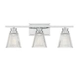 3 Light Cone Glass Mid Century Modern Vanity Light 24 Inch Wide by Meridian - M80041