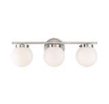 3 Light Globe Glass Mid Century Vanity Light 24 Inch Wide by Meridian - M80023