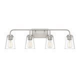 4 Light Cone Down Mid Century Modern Vanity Light 32 Inch Wide by Meridian - M80045