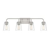 4 Light Cone Down Mid Century Modern Vanity Light 32 Inch Wide by Meridian - M80045
