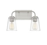 2 Light Mid Century Modern Vanity Light 9.75 Inch Tall by Meridian - M80043