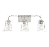 3 Light Cone Glass Farmhosue Vanity Light 24 Inch Wide by Meridian - M80044