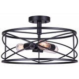 Malene 3 Light 4.75 Inch Wide Semi Flush Mount by Canarm Inc - ISF1079A03BK
