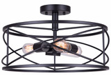 Malene 3 Light 4.75 Inch Wide Semi Flush Mount by Canarm Inc - ISF1079A03BK