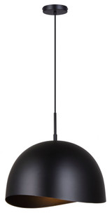 Henlee 1 Light Medium Pendant by Canarm Inc - IPL1122A01BK16