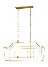 Southold 6 Light Linear Island Pendant by Visual Comfort Studio - CC1036