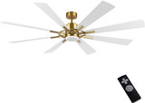 Aero 8 Blade Ceiling Fan with Light Kit 31 Inch H and 80 Inch W by Brio  - AB8280