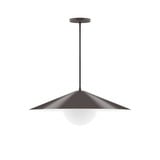 Axis 2 Light Etch Glass Large Shallow Cone Pendant by Montclair Light Works - PEB429-G15