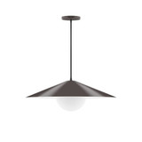 Axis 2 Light Etch Glass Large Shallow Cone Pendant by Montclair Light Works - PEB429-G15