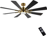 Aero 8 Blade Ceiling Fan with Light Kit 20 Inch H and 72 Inch W by Brio  - AB8172