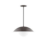 Axis 2 Light Etched Glass Medium Half Dome Pendant by Montclair Light Works - PEB438-G15