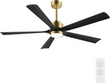 Aero 5 Blade Ceiling Fan with Light Kit 21 Inch H and 60 Inch W by Brio  - AB5160