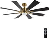 Aero 8 Blade Ceiling Fan with Light Kit 20 Inch H and 60 Inch W by Brio  - AB8160