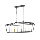 Lundy'S Lane 6 Light Linear Chandelier 16.75 Inch X 44 Inch Wide by DVI - DVP30102