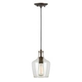Milo 1 Light Cord Hung Small Pendant by Forte - 2679-01