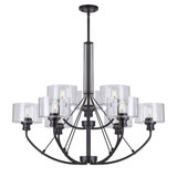 Zane 9 Light Oversized 2 Tier Chandelier by Forte - 2748-09