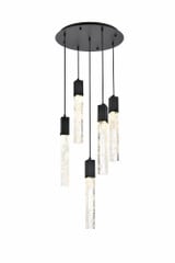 Aurora 6.5W 5 LED Chandelier 19 Inch Tall and 20 Inch Wide by Elegant - 2089D20