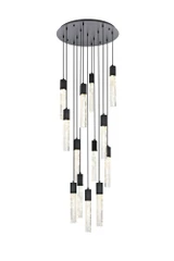Aurora 6.5W 13 LED Chandelier 19 Inch Tall and 30 Inch Wide by Elegant - 2089G30