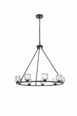 Cadence 9 Light Chandelier 30 Inch Tall and 36 Inch Wide by Elegant - 5100D36