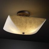 Clouds 2 Light 14 Inch Wide Square Semi Flush Mount by Justice Design - CLD-9695-25