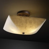 Clouds 2 Light 14 Inch Wide Square Semi Flush Mount by Justice Design - CLD-9695-25