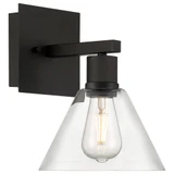 Port Nine 9W 1 LED Clear Glass Wall Sconce 11.5 Inch Tall by Access - 63143LEDDLP-MBL