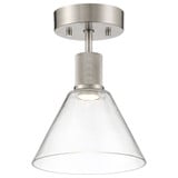 Port Nine 9W 1 LED 8 Inch Wide Steel Semi Flush Mount by Access - 63146LEDD-BS
