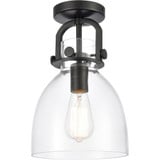 Newton 1 Light 8 Inch Wide Bell Flush Mount by Innovations - 410-1F-8CL-BEL